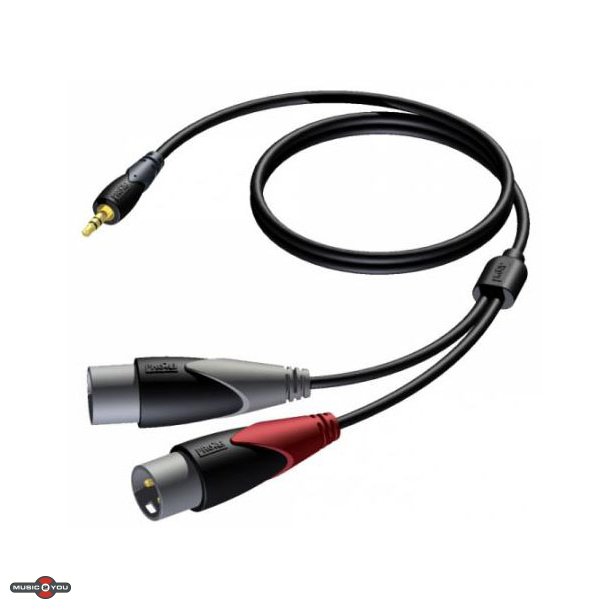 Procab CLA712 - Minijack Han til 2x3pol XLR Han kabel