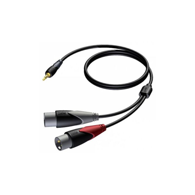 Procab CLA712 - Minijack Han til 2x3pol XLR Han kabel