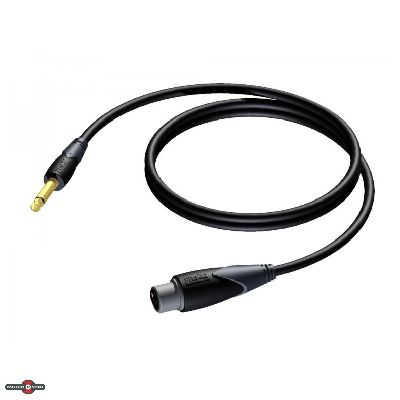Procab CLA900 - Jack 6,3mm Han Mono til 3pol XLR Hun kabel 3 meter