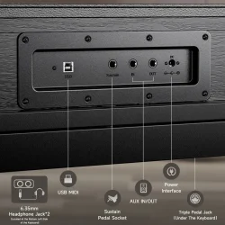 Donner Oura S300 El klaver Bundle - Sort