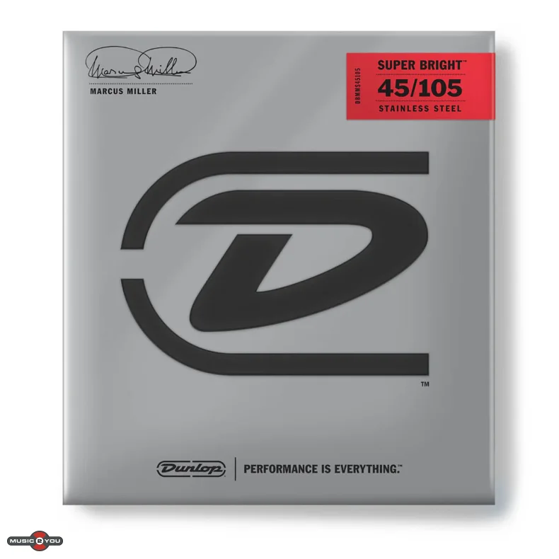 Dunlop DBMMS45105 Super Bright Basstrenge 45 - 105 til 4-strenget bas