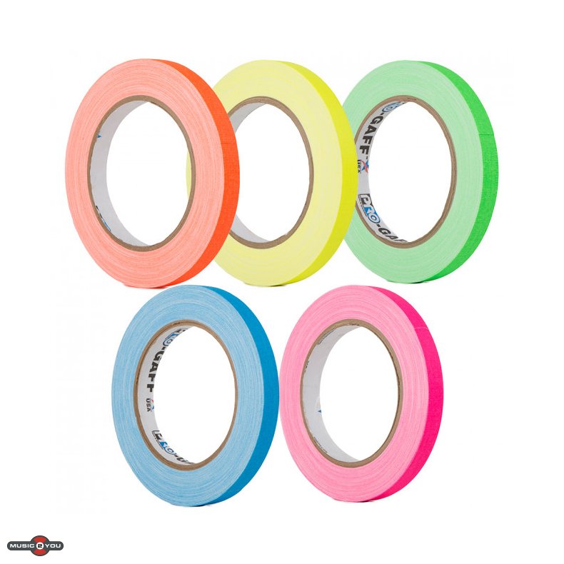PRO-GAFF Glow Gaffatape 12mm x 22,8m - Flere farver