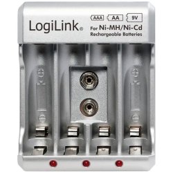 LogiLink Batterioplader Genopladelige AA / AAA / 9V Batterier