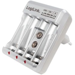 LogiLink Batterioplader Genopladelige AA / AAA / 9V Batterier