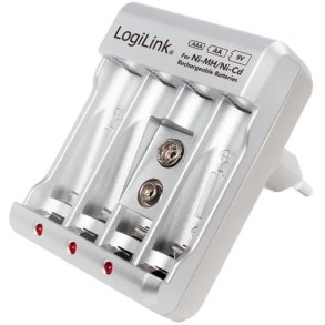 LogiLink Batterioplader Genopladelige AA / AAA / 9V Batterier