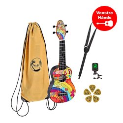 Ortega Keiki K2 "Peace 68" Sopran Ukulele Pack - Venstrehnds