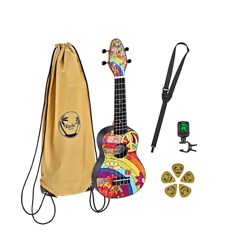 Ortega Keiki K2 "Peace 68" Sopran Ukulele Pack