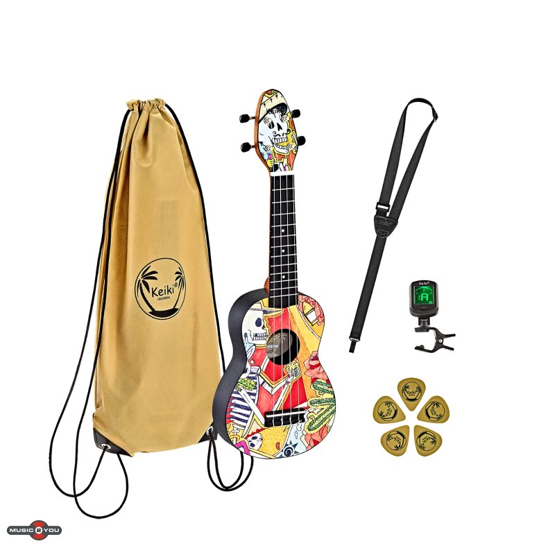 Ortega Keiki K2 "EL Muerto" Sopran Ukulele Pack