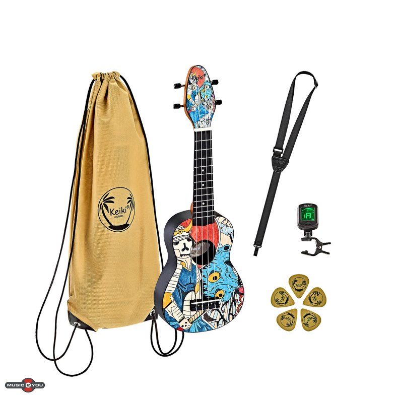 Ortega Keiki K2 "Samurai" Sopran Ukulele Pack