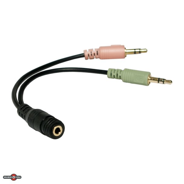 LogiLink CA0020 - Minijack Headset Adapter kabel - Sort