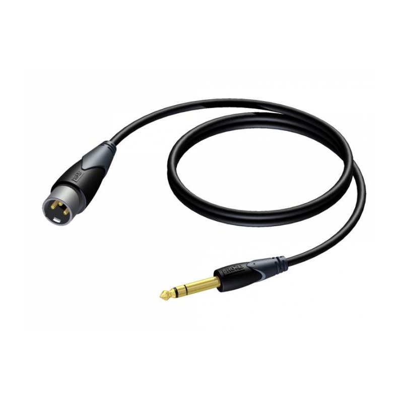 Procab CLA724 - Jack 6,3mm Han Stereo til XLR 3Pol Han kabel