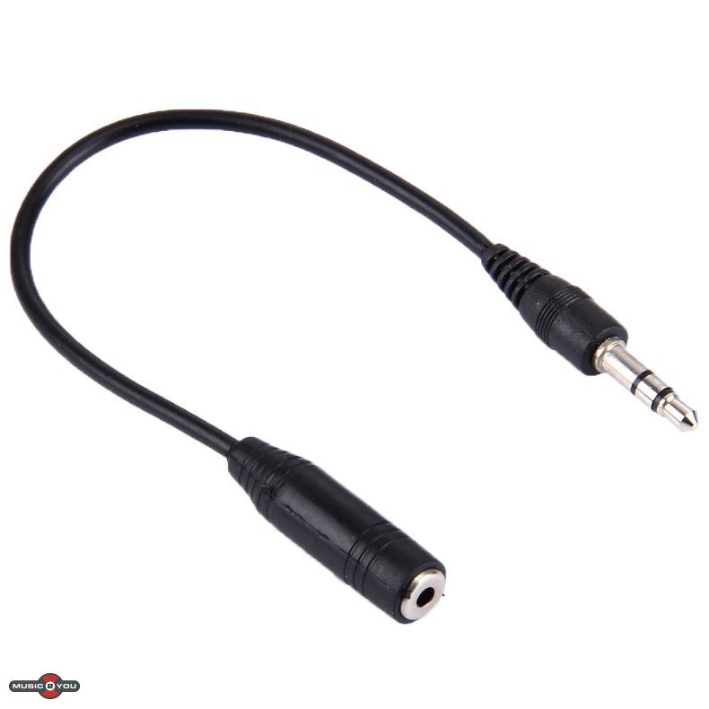 Minijack 3,5mm Han stereo til Microjack 2,5mm Hun stereo kabel - 25cm