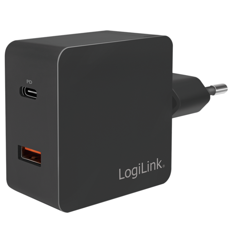 LogiLink Oplader - USB-C/USB-A - 3A/18W - Sort