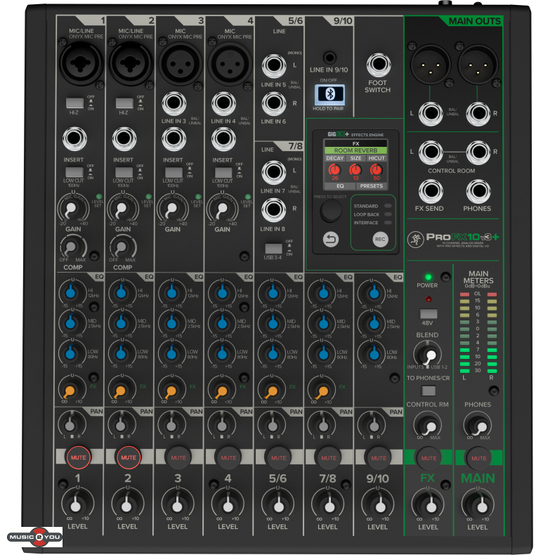 Mackie ProFX10v3+ - 10-kanals mixer med FX and USB