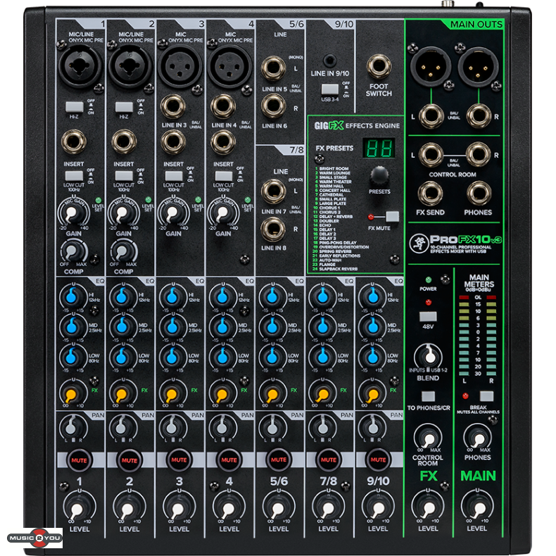 Mackie ProFX10v3 - 10-kanals mixer med FX og USB
