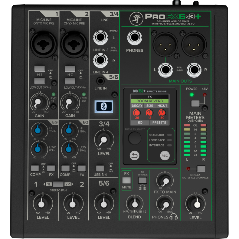 Mackie ProFX6v3+ - 6-kanals mixer med FX and USB