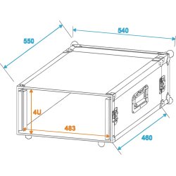 Roadinger PR-2 Amp Rack 19"/4Unit - Dybde 47cm