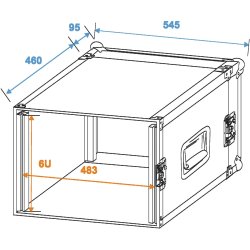 Roadinger PR-2 Amp Rack 19"/6Unit - Dybde 47cm