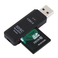USB SD Kortlser - Sort