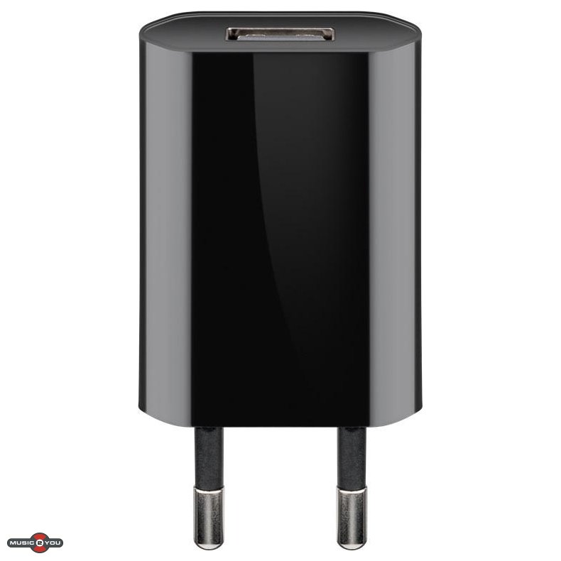 USB Oplader 1A / 5W - Sort