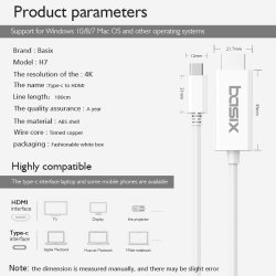 USB-C til HDMI kabel - 4K Fuld HD - 1.8m