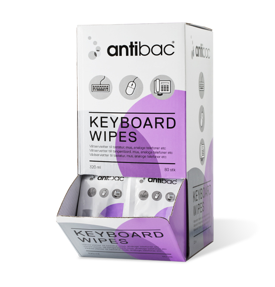 Køb Antibac Keyboard Wipes - Pris 2.95 kr.