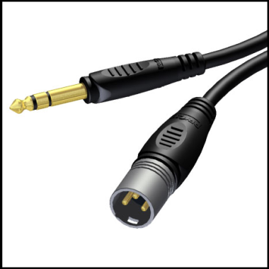 XLR - Jack 6,3 mm Mikrofon og signal kabler