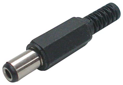 Billede af DC stik med kabel beskytter - Ø5,5 x 2,5 x 9mm