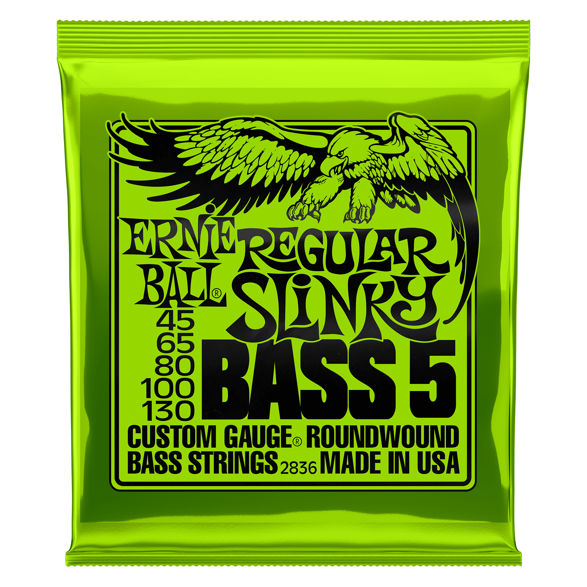 Se Ernie Ball 2836 Regular Slinky Bass 45 - 130 til 5-strenget bas hos Music2you