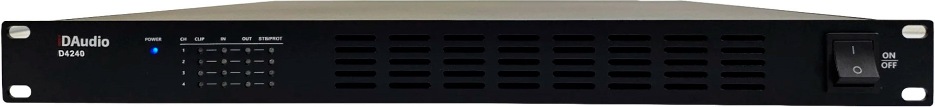 iDAudio D4240 Forstærker 19"/1unit 4x240W i 8 Ohm eller 70/100V