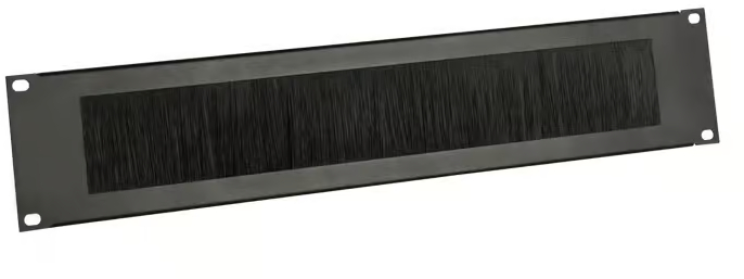 19" blændplade med børste og kant. Stål. 2 unit