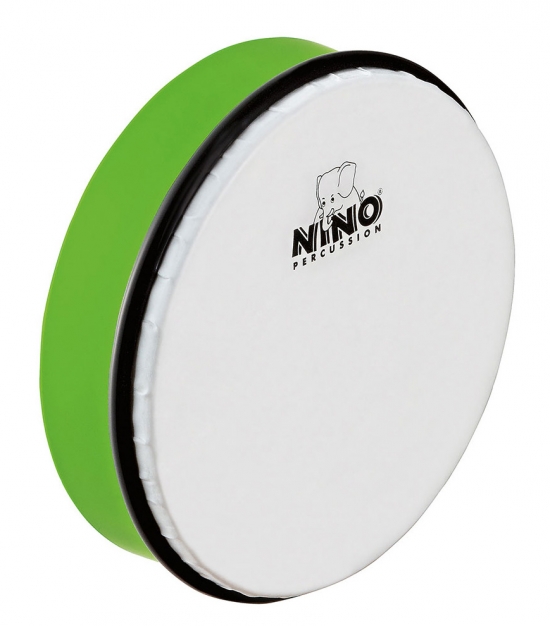 Køb NINO 8" Håndtromme med trækølle - Forskellige farver Grøn - Pris 169.00 kr.