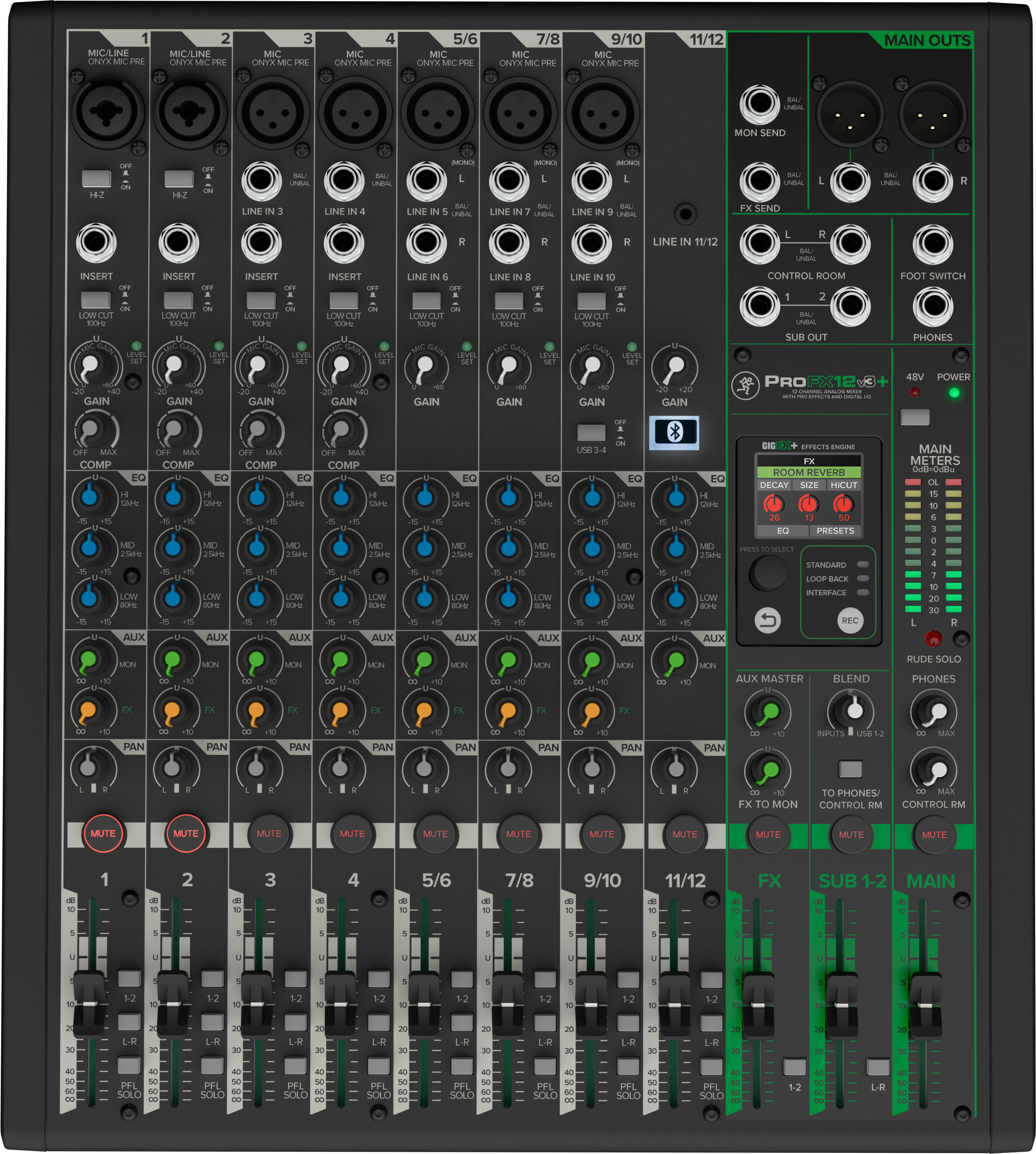 Mackie ProFX12v3+ - 12-kanals mixer med FX and USB