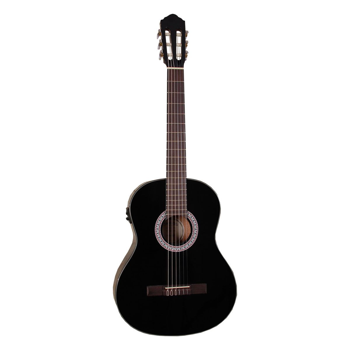 Køb Santana B8 EQ v2 klassisk 4/4 guitar med pickup og tuner - Sort - Pris 1395.00 kr.