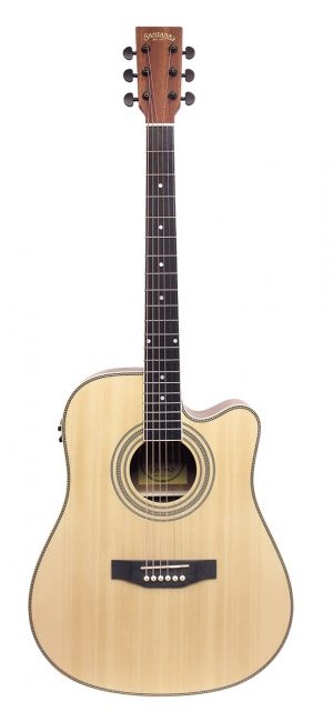Køb Santana LA-100EQCW-NA v2 Western guitar - Natur - Pris 2295.00 kr.