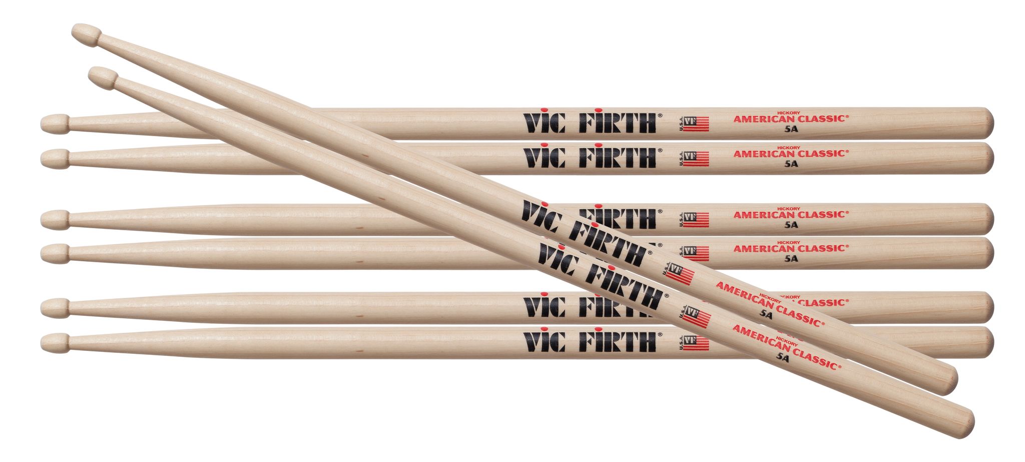 Køb Vic Firth 5A American Classic Hickory Value Pack - Pris 319.00 kr.