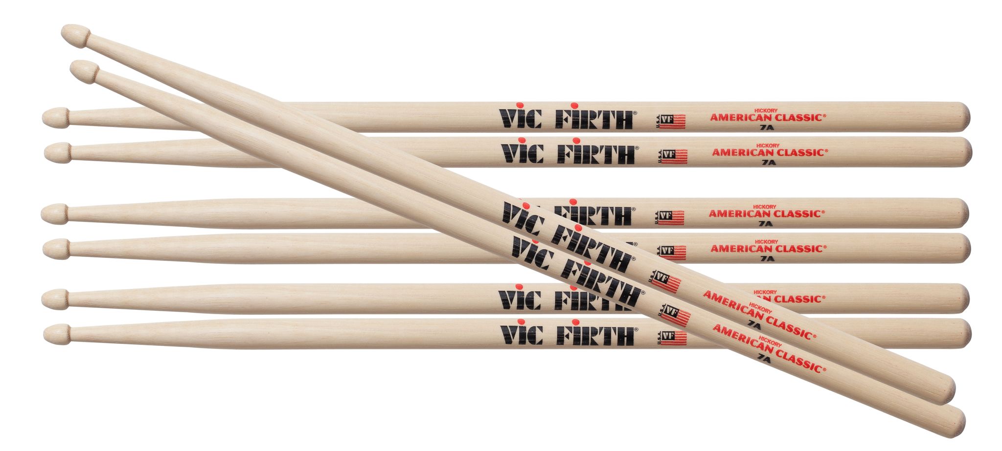 Køb Vic Firth 7A American Classic Hickory Value Pack - Pris 319.00 kr.